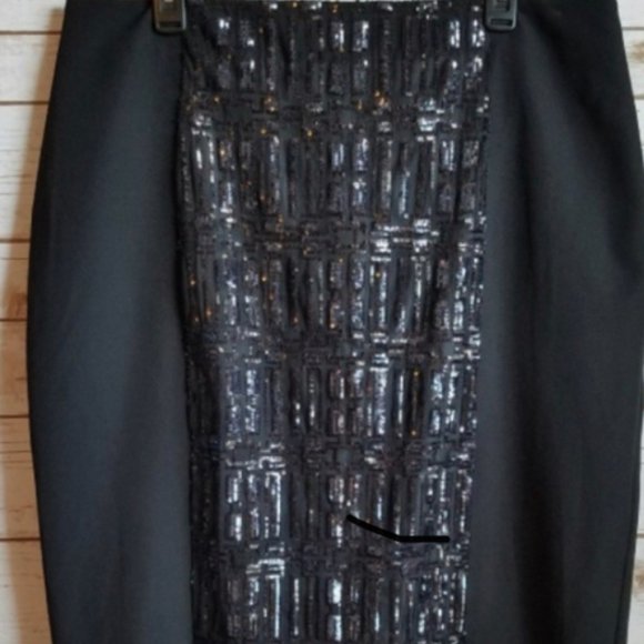 Party skirt, Pencil Black Sequence Skirt SZ 6, Christmas Party Skirt, new year - Picture 2 of 16